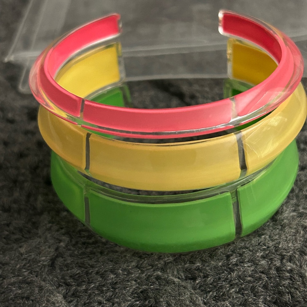 Set of Three (3) ALISON LOU Jelly Cuff Bracelets, Brand New - Picture 3 of 6